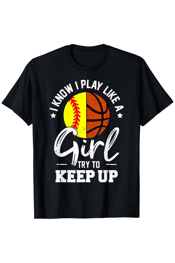 Retro Women's Sports T-Shirt Funny Softball Basketball Athlete Graphic Tee Competitive Player Apparel