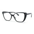 thumbnail image 1 of Retro Womens Classy Oversized Rectangular Cat Eye Reading Glasses Black +1.00, 1 of 4