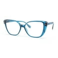 thumbnail image 1 of Retro Womens Classy Oversized Rectangular Cat Eye Reading Glasses Blue +2.50, 1 of 4