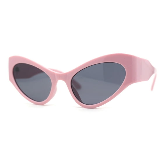 Retro Womens High Temple Thick Arm Plastic Cat Eye Sunglasses Pink - Black