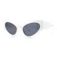 thumbnail image 1 of Retro Womens High Temple Thick Arm Plastic Cat Eye Sunglasses White - Black, 1 of 4