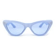 thumbnail image 1 of Retro Womens Thick Plastic Iconic Beveled Cat Eye Hipster Sunglasses Blue, 1 of 4