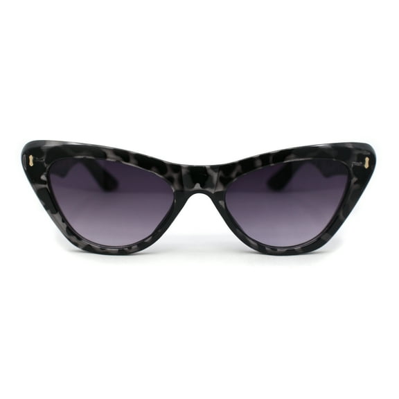 Retro Womens Thick Plastic Iconic Beveled Cat Eye Hipster Sunglasses Slate Tortoise - Smoke