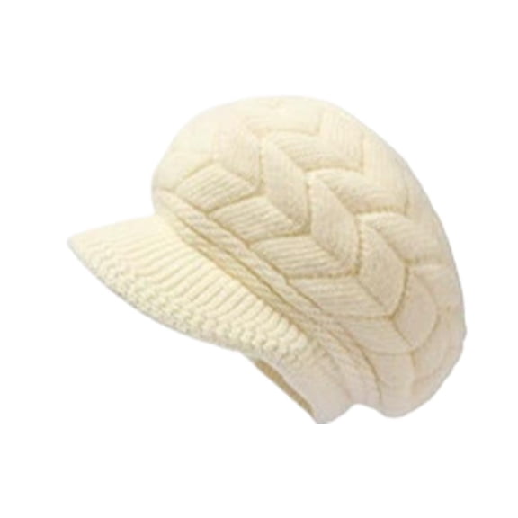 Retro Womens Winter Warm Knitted Fashionable Skiing with Sun Hat