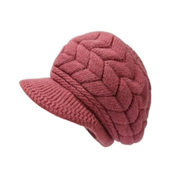Retro Womens Winter Warm Knitted Fashionable Skiing with Sun Hat