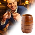 thumbnail image 1 of Retro Wood Barrel-Shaped Drinking Cup, Natural Wooden Mug for Beer, Tea, Coffee & Juice, Handmade Wooden Coffee Cup for Home Bar Cafe Decor & Camping Use, 3.54", 1 of 6