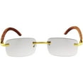 thumbnail image 1 of Retro Wood Buffs Vintage Gangster Style Rimless Rectangular Sunglasses, 1 of 12