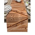 thumbnail image 1 of Retro Wood Grain Planks Stripes Table Runner Modern Party Dining Table Runner Wedding Table Cover Home Decor Tablecloth, 1 of 5