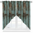 thumbnail image 1 of Retro Wood Grain Swag Valances for Windows 2 Pack Gradient Barn Door Farmhouse Board Swag Kitchen Curtains 36 Inches Long Rod Pocket Short Window Treatment for Kitchen Bathroom 28"x36", 1 of 8
