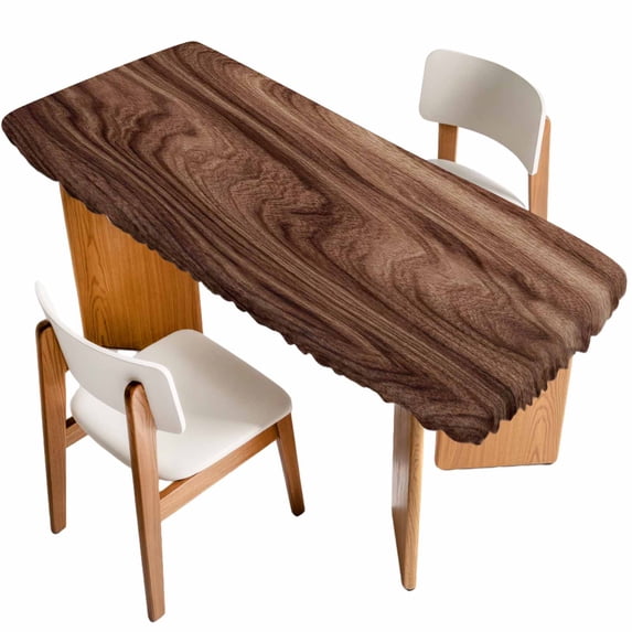 Retro Wood Grain Table Cloths for 8 Foot Rectangle Tables, Rustic Farmhouse Wooden Board Brown Patio Waterproof Elastic Fitted Tablecloths, Washable Rectangular Table Cover for Camping