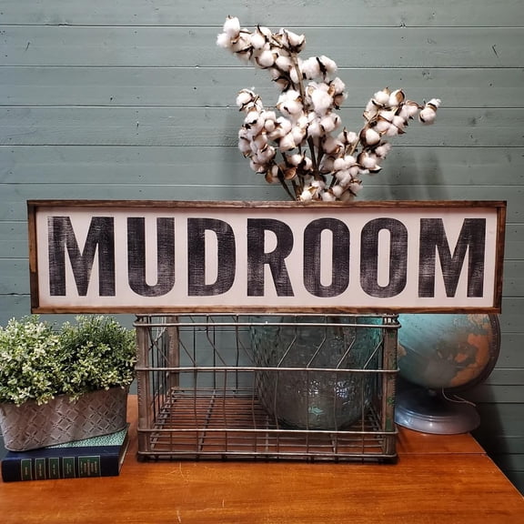 Retro Wood Plaque Sign 4 x 16 Inch Farmhouse Wall Decor for Mudroom Utility Room Kitchen Market Laundry