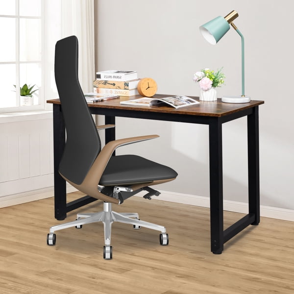 Retro Wood Study Desk for Home Office - Space Saving 43" Compact Writing Table, Solid Wood Construction with Smooth Finish