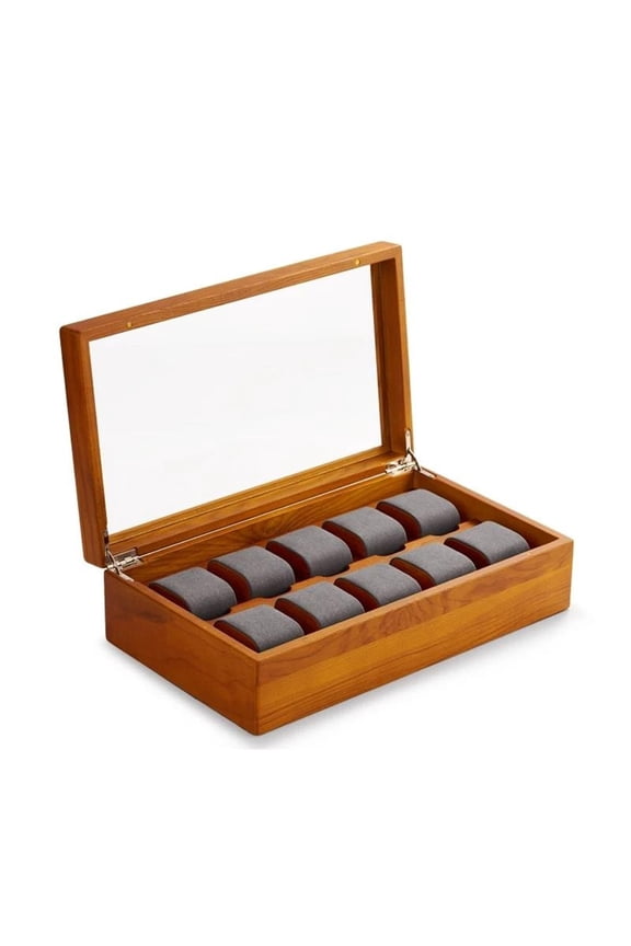 Retro Wood Watches Box Organizer Bottom Wooden Watch Display Fashion Beige Storage Watch Holder Watch Cases