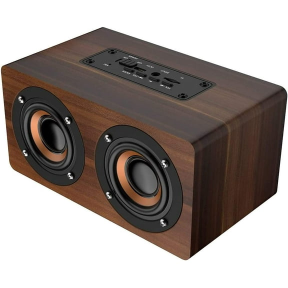 Retro Wooden Bluetooth Speaker, Wireless Dual 5W Loudspeakers 3D Surround Sound