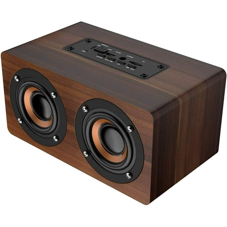 Retro Wooden Bluetooth Speaker, Wireless Dual 5W Loudspeakers 3D