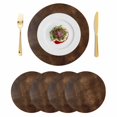 thumbnail image 1 of Retro Wooden Board Round 13 Inch Placemats Set of 4, Western Country Farmhouse Brown Wood HeatResistant Non Slip Place Mats for Dining Table, Wipeable Braided Kitchen Table Mats for Housewarming, 1 of 9