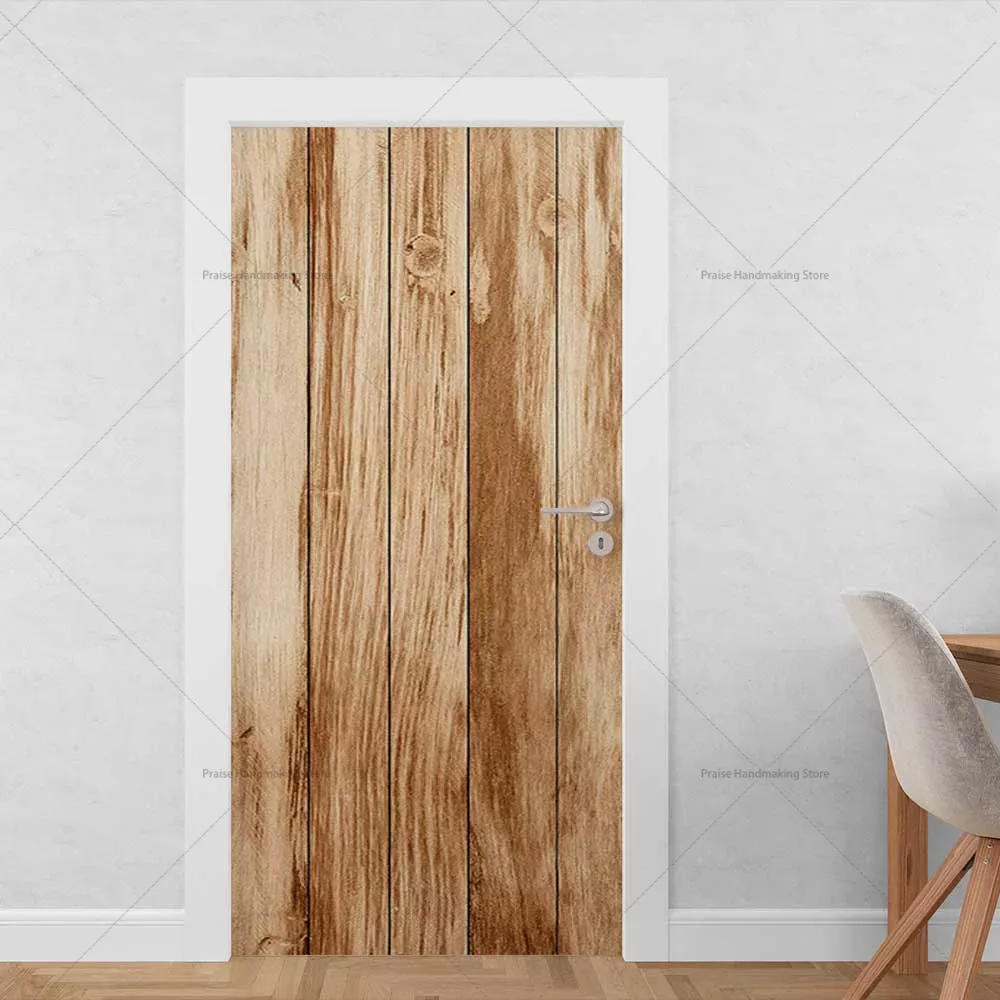 Oriental Style 3D Door Sticker Mural Cover Waterproof Vinyl Retro ...