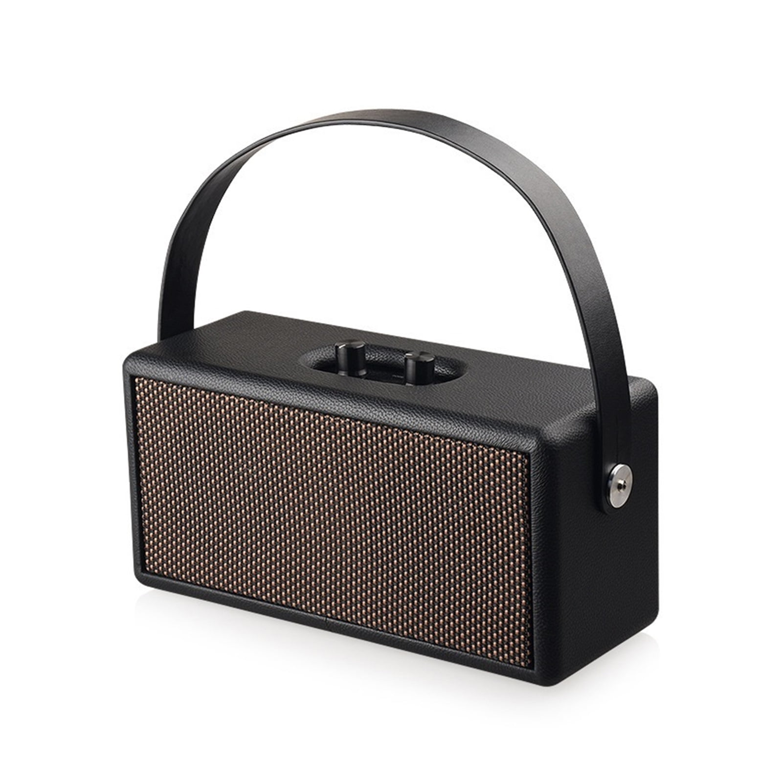 Retro Wooden Dual Speakers Bluetooth Speaker Collection Home Computer Mobile Phone Outdoor Portable Leather Subwoofer Speaker