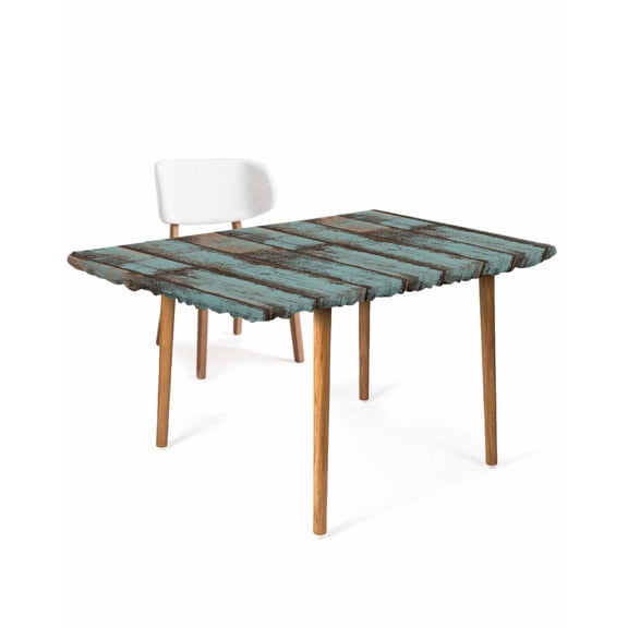 Retro Wooden Grain Rectangle Tablecloth, Waterproof Elastic Fitted Table Covers for 3 Foot Tables, 24x36inch Decorative Tablecloths for Picnic, Camping, Outdoor, Farmhouse Vintage Gradient Texture