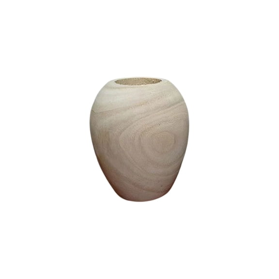 Retro Wooden Indoor Vase for Office Desk, Elegant Solid Wood Construction with Natural Grain, Lightweight and Versatile Decoration, Ideal for Living Room, Bedroom, or Home Decor Accents