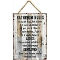 thumbnail image 1 of Retro Wooden Signs/Bathroom Rules Vintage Rustic Farmhouse Wood Wall Art Decor, Funny Bar Cafe Garage Guest Bathroom Decor Sign Wall Art Decor Wooden Signs 8x12 INCH, 1 of 4
