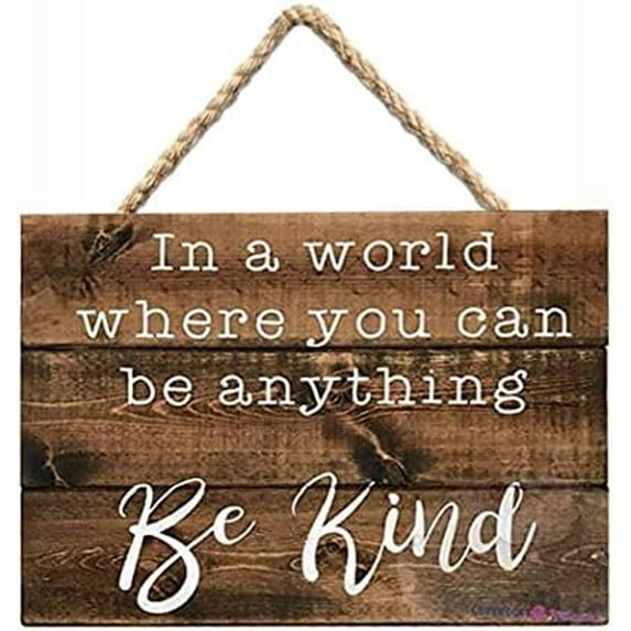 Retro Wooden Signs/Be Kind in a World Where You can be Anything, Sign, Wood Sign, Bible Verse Sign, Scripture Sign, Farmhouse Decor, Christian Wood Sign 8x12 INCH