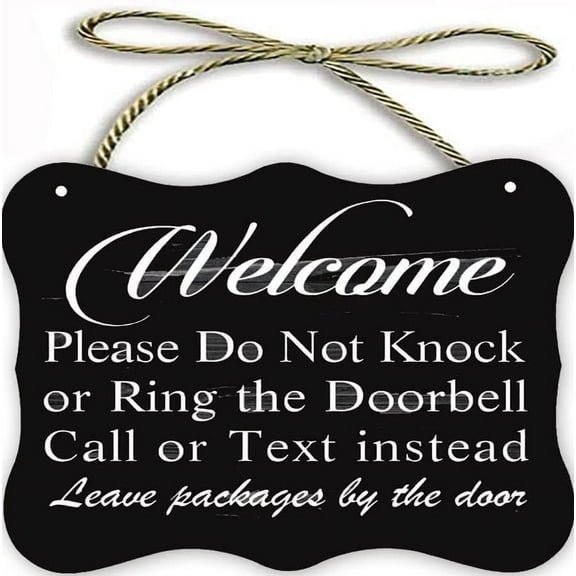 Retro Wooden Signs/Notice Signs Please Do Not Knock or Ring The Doorbell Call or Text Instead, Leave Packages by The Door Wood Signs 6x9 INCH