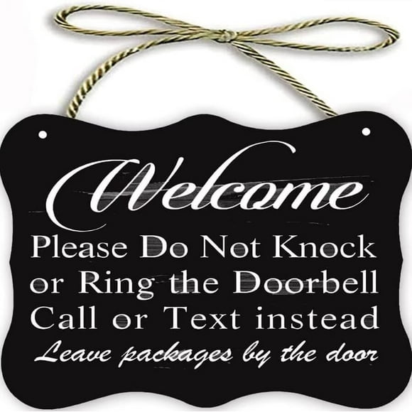 Retro Wooden Signs/Notice Signs Please Do Not Knock or Ring The Doorbell Call or Text instead, Leave Packages by The Door Wood Signs 7.8x11.8 INCH