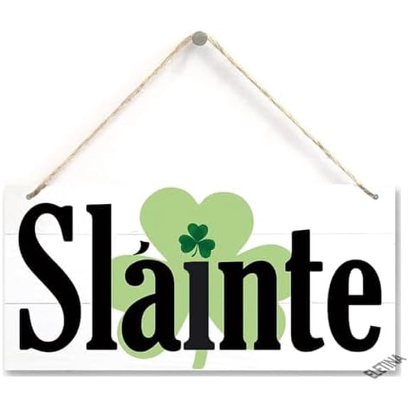 Retro Wooden Signs Slainte Cheers Irish Sign Wall Art Decor Kitchen Cafe Pub Decor Gift 6x12 INCH