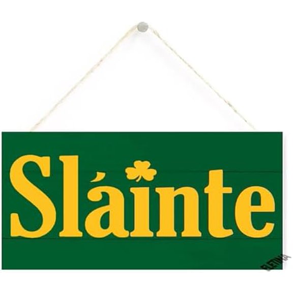 Retro Wooden Signs Slainte Cheers Irish Sign Wall Art Decor Kitchen Cafe Pub Decor Gift 6x12 INCH