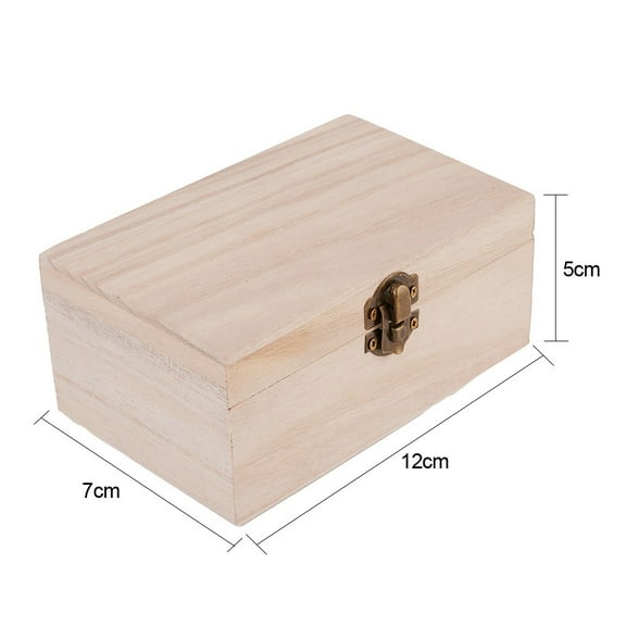 Retro Wooden Storage Box Plain Wood With Lid Multifunction Hinged Boxes Packing Jewelry Handmade Case Box Home Storage Tools 