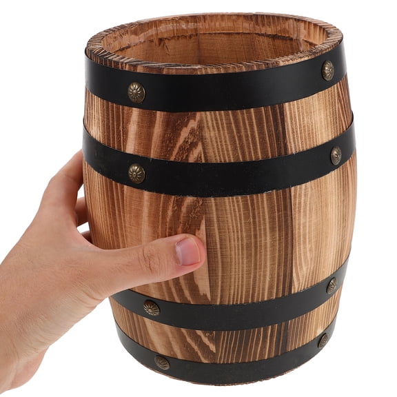 Rustic Wooden Utensil Holder for Kitchen Countertop - Multi-Use Organizer Bucket for Cutlery, Silverware, Chopsticks, Spoons, Forks & Pens