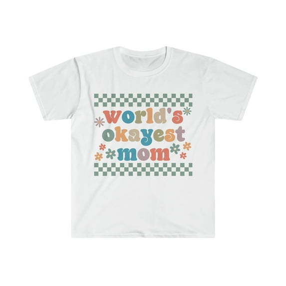 Retro World's Okayest Mom Shirt Funny Motherhood T-Shirt Funny Mom Gift