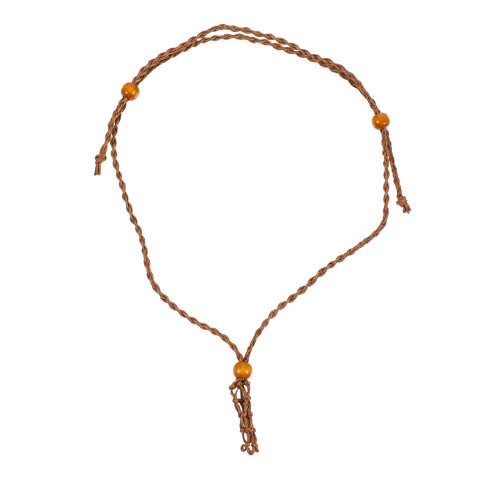 Retro Woven Rope Hanging Necklace Pendant Ornament Natural Stone