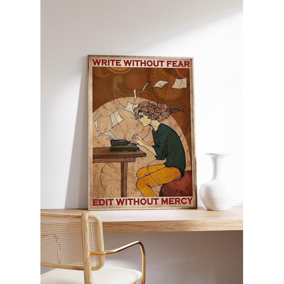 Retro Writer Art Deco Motivational Poster Art