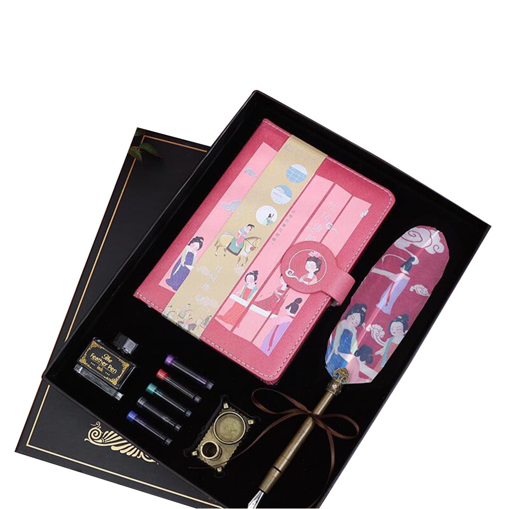 Retro Writing Quill Pen Exquisite Ornate Relief Pattern Design Pen Kits