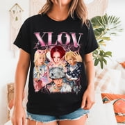 Retro XLOV UXLXVE Graphics T-Shirt, Vintage Music Theme Casual Tee