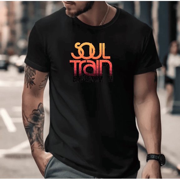 Retro Yellow Crackle Effect Vintage Music Inspired Nostalgic Graphic Print Unisex T-Shirt V90075, up to size 5XL