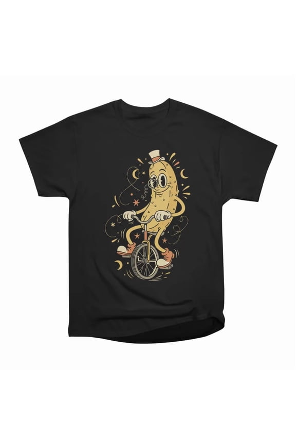 Retro Yellow Unicycling Pickle T-Shirt Tee Gift For Him Merch For Her Apparel For Friend