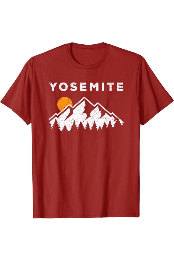 Retro Yosemite California Womens Mens Hiking National Park T-Shirt