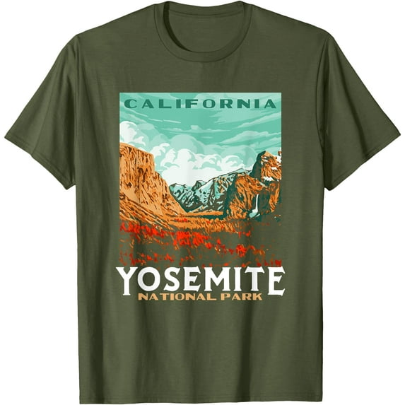 Retro Yosemite National Park Valley WPA Style Vintage Unisex T-Shirt for Men Women Kids Toddler