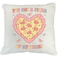 thumbnail image 1 of Retro You Gotta Pizza of My Heart, Valentine's Day Pun Gift, White Pillow Case 18X18 IN, 1 of 1