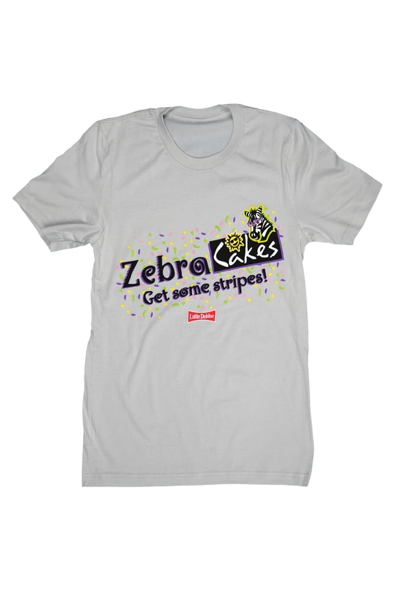 Retro Zebra Cakes Cotton Short Sleeve T-Shirt, Adult Sizes S-3XL