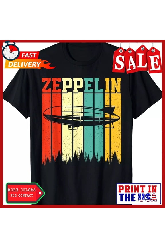 Retro Zeppelin Dirigible Airship Zepelin Aviation Hydrogen Aircraft Aerospace T-Shirt