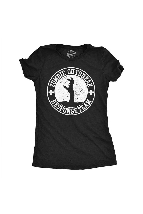Retro Zombie Outbreak Response Team Graphic Tee Funny Horror Apocalypse Survival Unisex Adult T-Shirt Black