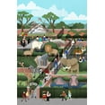 thumbnail image 1 of Retro Zoo (36x54 Giclee Gallery Art Print, Vivid Textured Wall Decor), 1 of 3