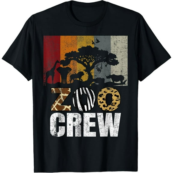 Retro Zoo Crew Safari Wildlife Family Zoo Day Trip Matching T-Shirt