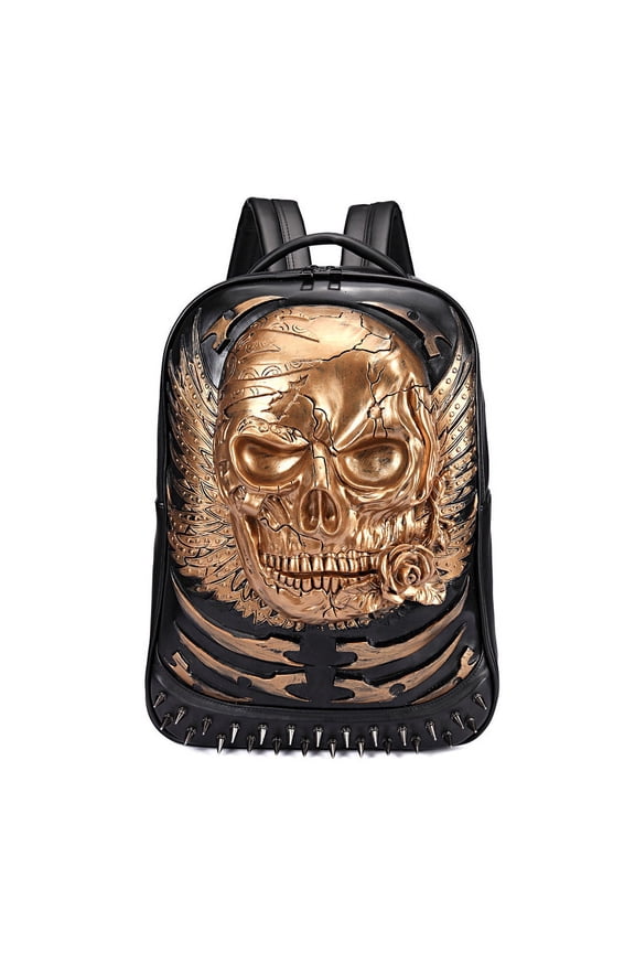 Retro backpack men's computer 3D personality,Gold