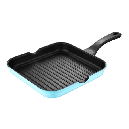 Retro by Bergner - 11" Non Stick Cast Aluminum Grill Pan, 11 Inches, Blue