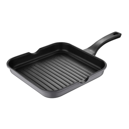 Retro by Bergner - 11" Non Stick Cast Aluminum Grill Pan, 11 Inches, Dark Gray